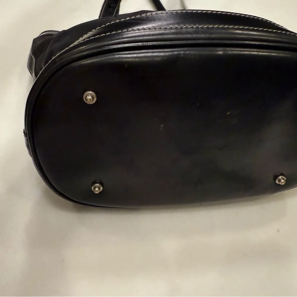 Dooney & Bourke Vintage Cabriolet Bucket Bag Black Canvas & Leather EUC